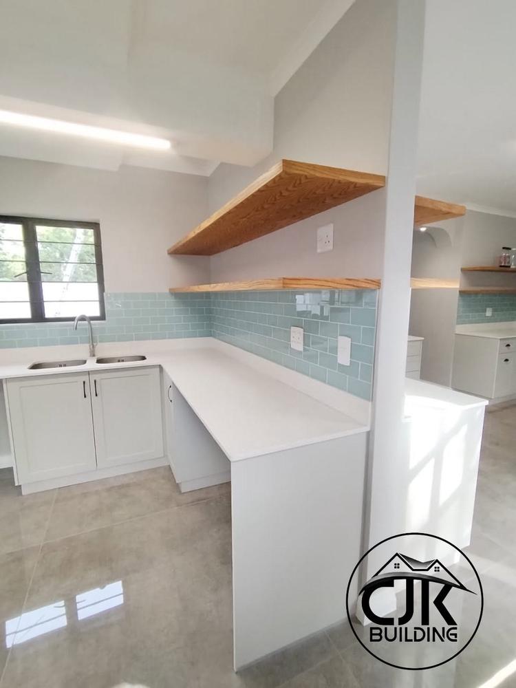 Aqua-toned kitchen renovation